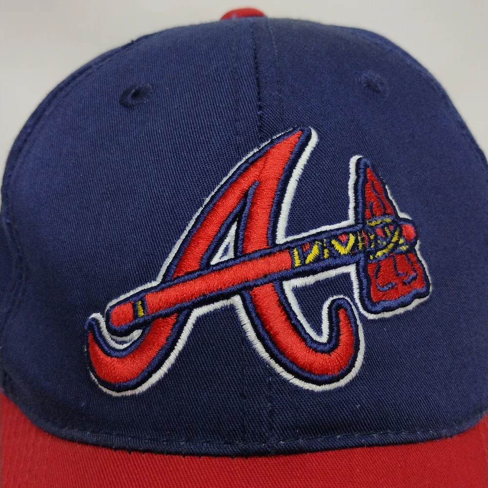 MLB Atlanta Braves Navy Blue & Red Embroidered Sports Ball Cap Adjustable Hat OS